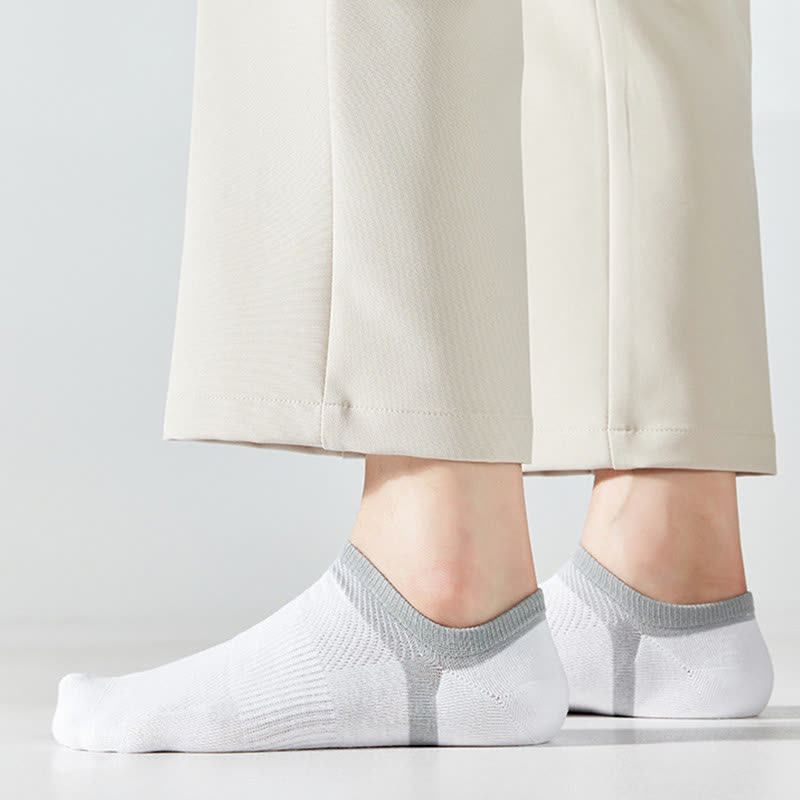 Striped Pure Cotton Non-slip Heel No Show Socks(6 Pairs)