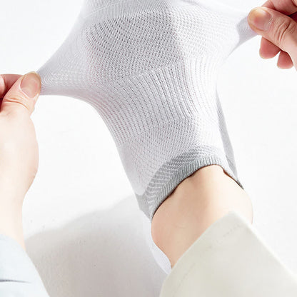 Striped Pure Cotton Non-slip Heel No Show Socks(6 Pairs)