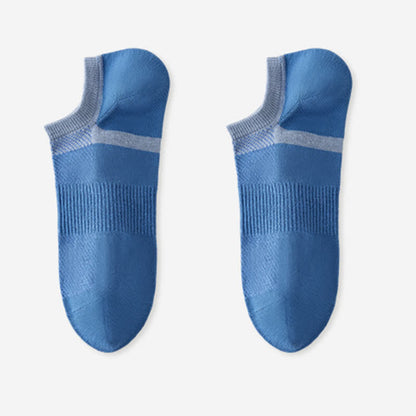 Striped Pure Cotton Non-slip Heel No Show Socks(6 Pairs)