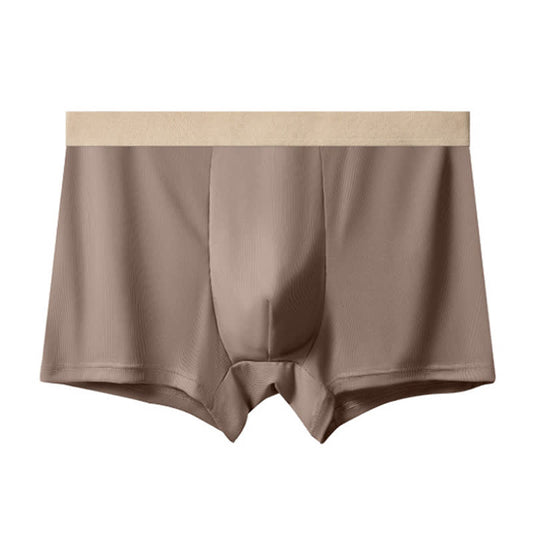 Men's High-waisted Ice Silk Boxer Briefs(3 Packs) - Coffee - 10XL - image 0