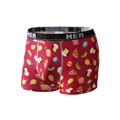 Food Fruit Print Men's Breathable Boxer Briefs(3 Packs) - Wine - 2XL - image 2