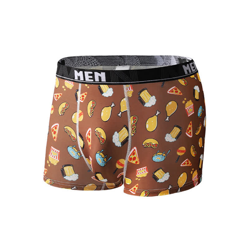 Food Fruit Print Men's Breathable Boxer Briefs(3 Packs) - Brown - 2XL - image 4