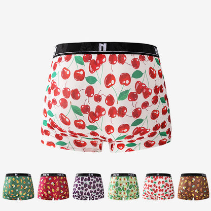 Food Fruit Print Men's Breathable Boxer Briefs(3 Packs)