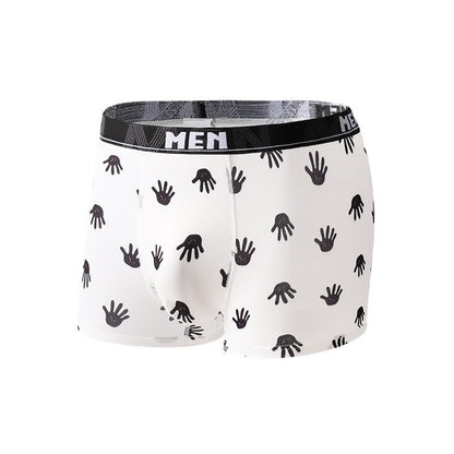 Animal Gesture Print Men's Breathable Boxer Briefs(3 Packs) - White - 2XL - image 10