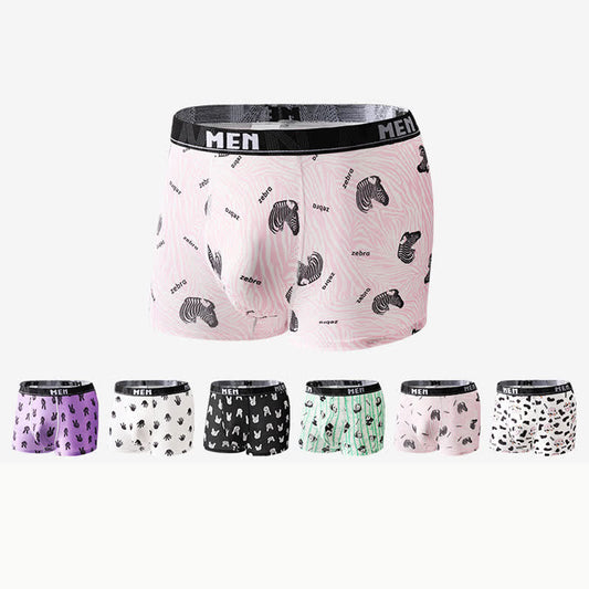Animal Gesture Print Men's Breathable Boxer Briefs(3 Packs) - image 1