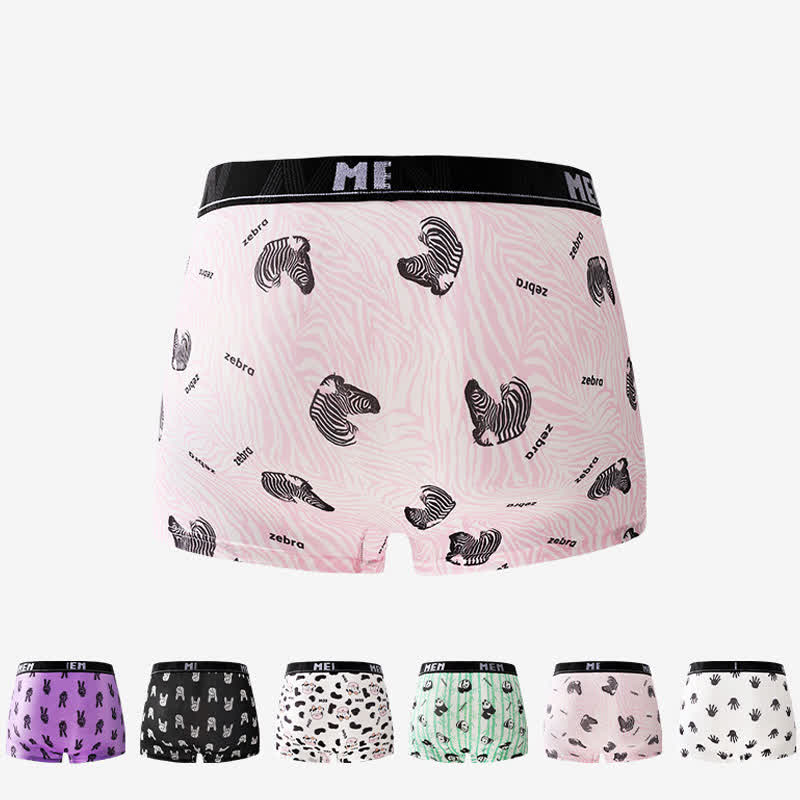 Animal Gesture Print Men's Breathable Boxer Briefs(3 Packs) - image 1