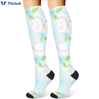 Artistic Floral Compression Socks(3 Pairs) - image 3