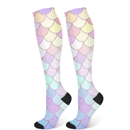 Mermaid Series Compression Socks(3 Pairs) - Purple(1 Pair) - S/M - image 8