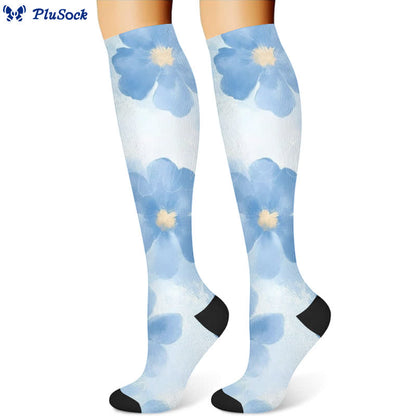 Floral Strawberry Hot Air Balloon Print Compression Socks(3 Pairs) - image 2