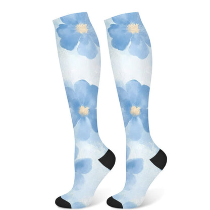 Floral Strawberry Hot Air Balloon Print Compression Socks(3 Pairs) - Pink(1 Pair) - S/M - image 6