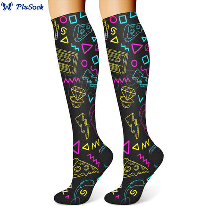 Music Note Series Compression Socks(3 Pairs)