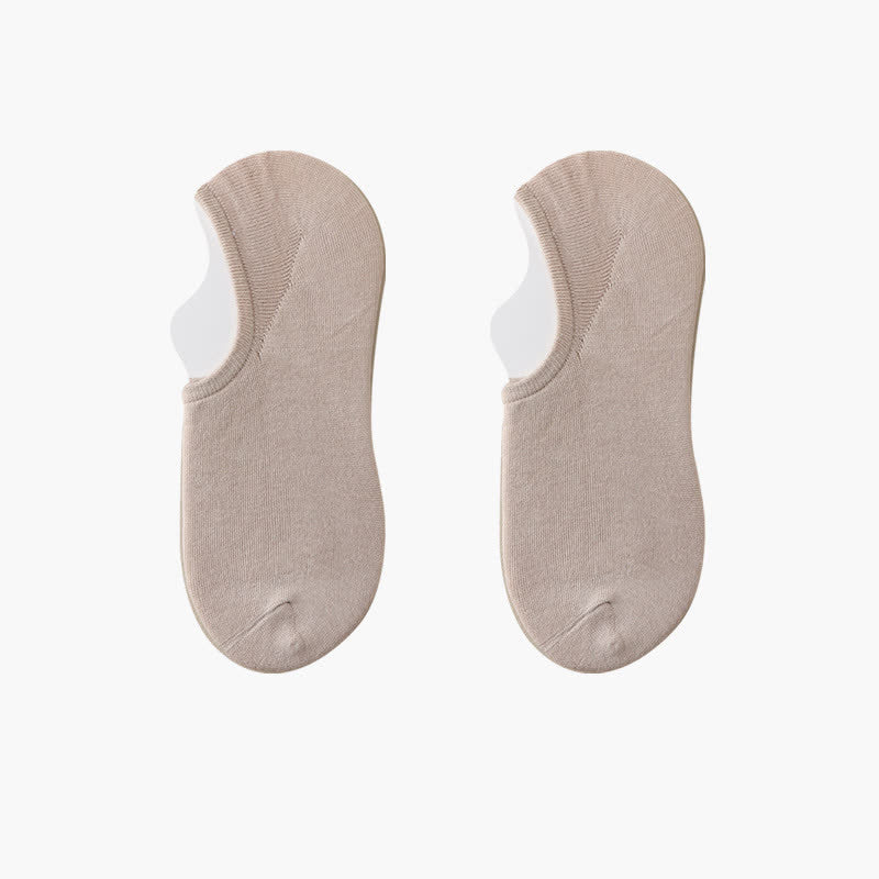 Solid Color Stretch No Show Socks(8 Pairs) - Khaki - EU42-48(US8.5-13) - image 6