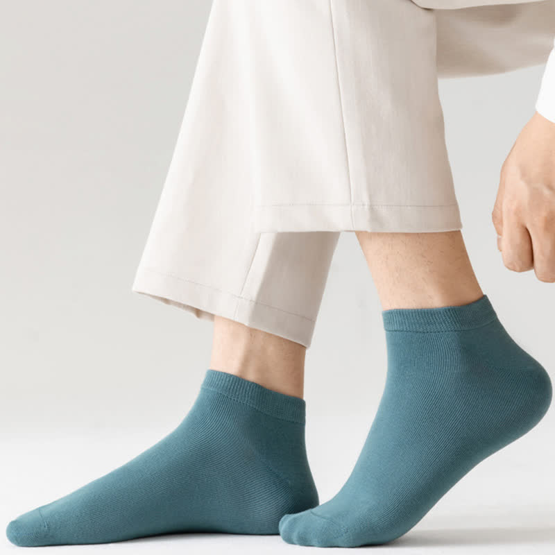 Solid Color Stretch Cotton Ankle Socks(8 Pairs) - image 13