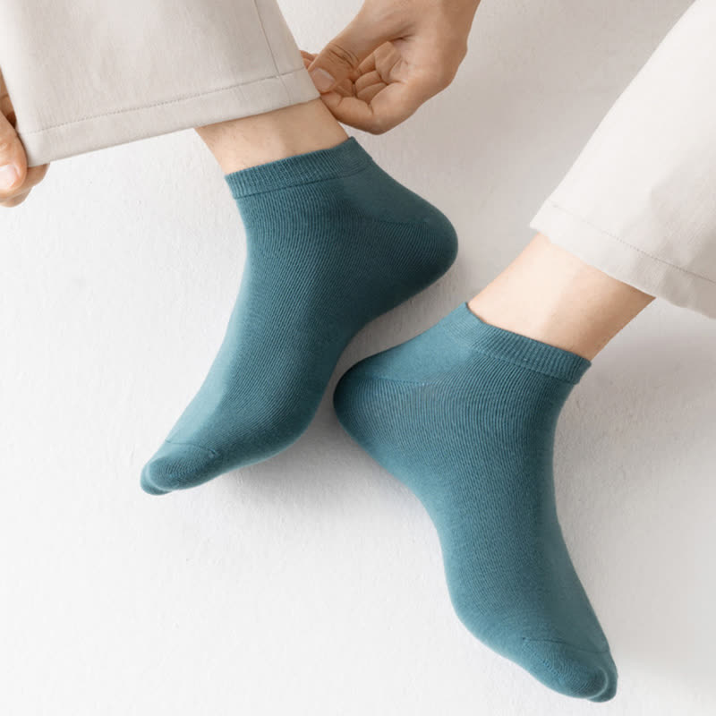 Plus Size Solid Color Stretch Cotton Ankle Socks(8 Pairs)