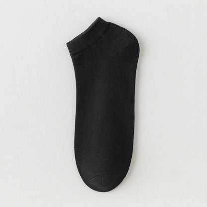 Solid Color Stretch Cotton Ankle Socks(8 Pairs) - Black - EU42-48(US8.5-13) - image 18