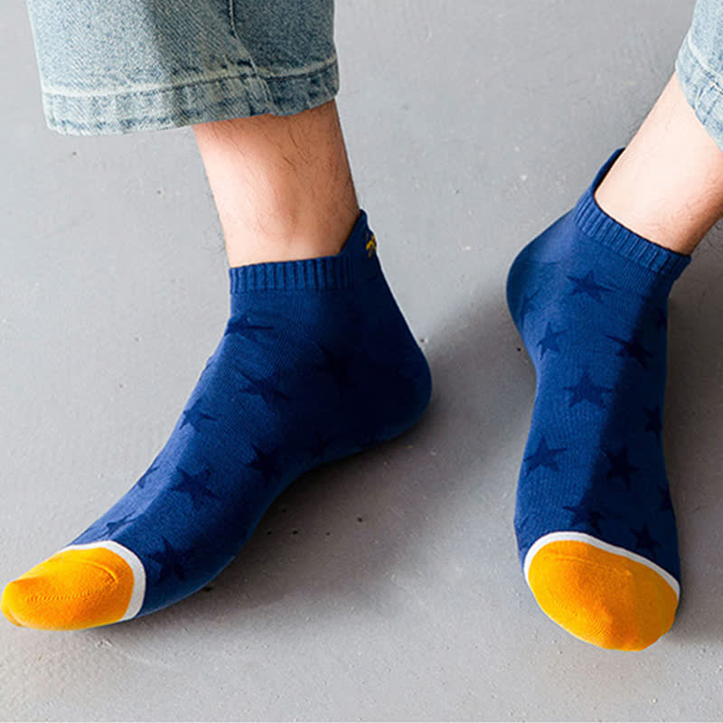 Star Print Breathable Cotton Ankle Socks(5 Pairs) - image 7