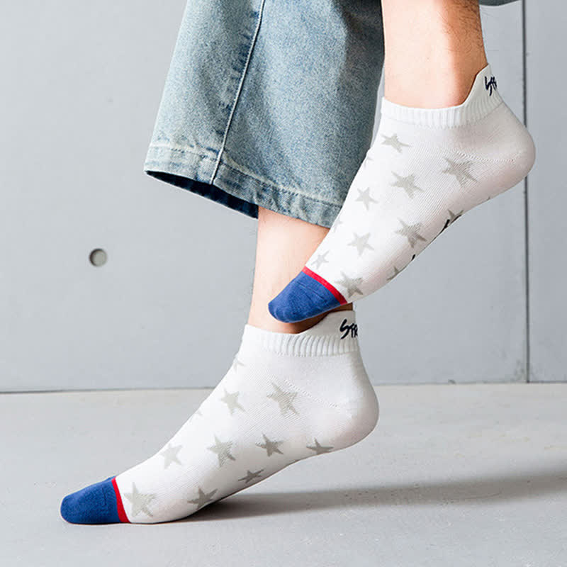 Star Print Breathable Cotton Ankle Socks(5 Pairs) - image 8
