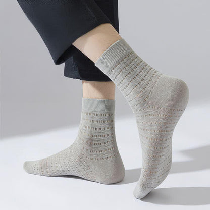 Mesh Hollow Bamboo Fiber Ankle Socks(5 Pairs) - image 5