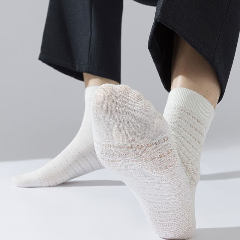 Mesh Hollow Bamboo Fiber Ankle Socks(5 Pairs)