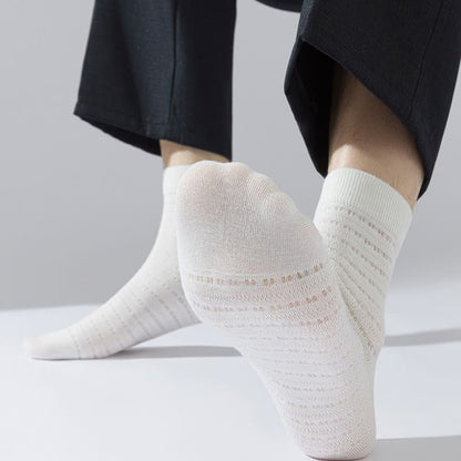 Mesh Hollow Bamboo Fiber Ankle Socks(5 Pairs) - image 3