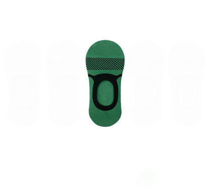 Stripe Printed Cotton No-Show Socks(5 Pairs)