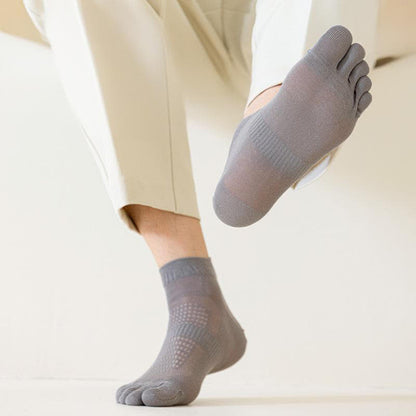 Pure Cotton Mesh Five-toe Ankle Socks(3 Pairs)