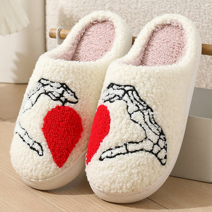 Plus Size Cartoon Skeleton Hand Heart Slippers - White - EU43-44(US9-10) - image 4