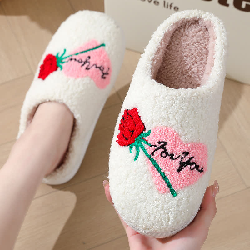 Plus Size Rose Heart Slippers - image 2