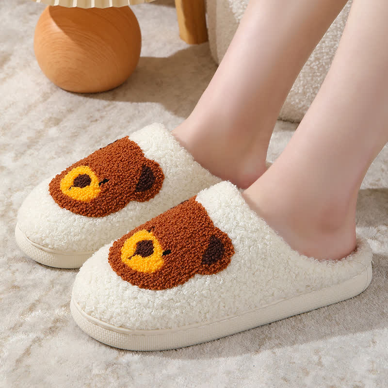 Plus Size Cartoon Bear Print Indoor Slippers - image 0