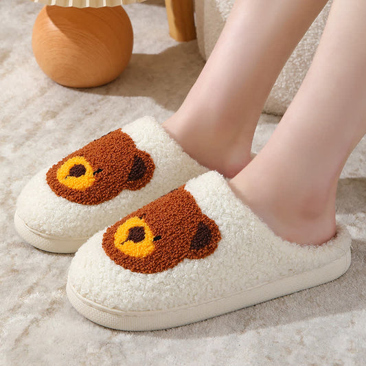 Plus Size Cartoon Bear Print Indoor Slippers - image 0