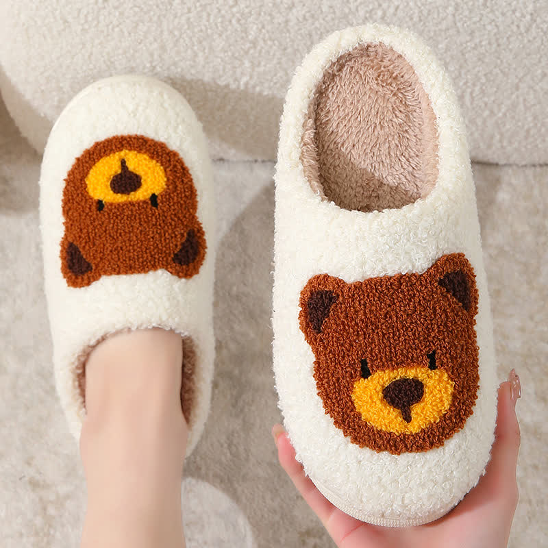 Plus Size Cartoon Bear Print Indoor Slippers - image 2