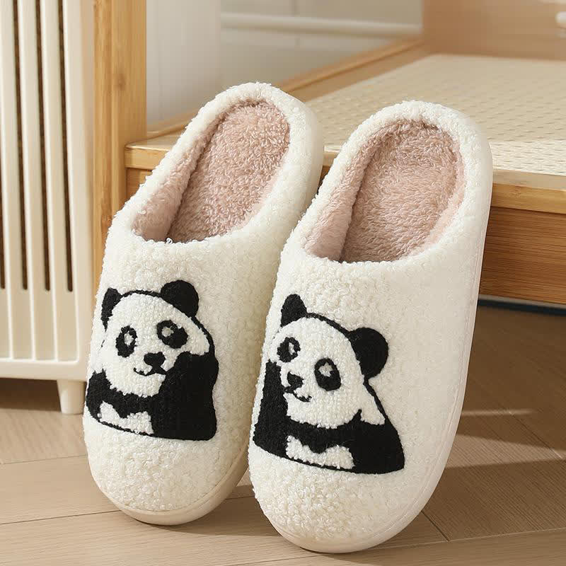 Plus Size Cartoon Panda Print Slippers - White-A - EU50-51(US15) - image 1