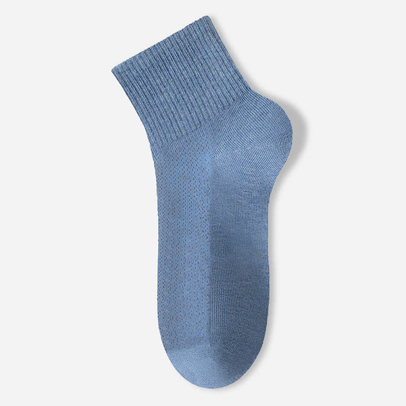 Pure Cotton Mesh Thin Breathable Ankle Socks(7 Pairs) - Blue - EU40-45(US7-11) - image 10