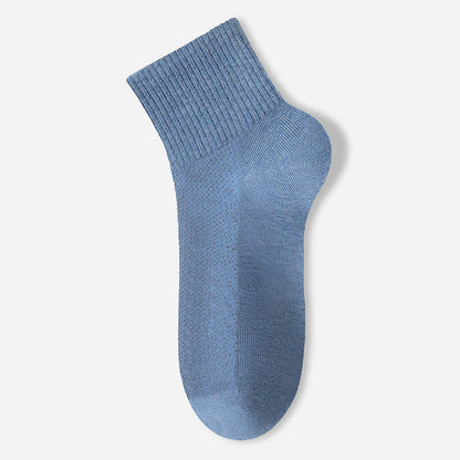 Pure Cotton Mesh Thin Breathable Ankle Socks(7 Pairs) - Blue - EU40-45(US7-11) - image 10