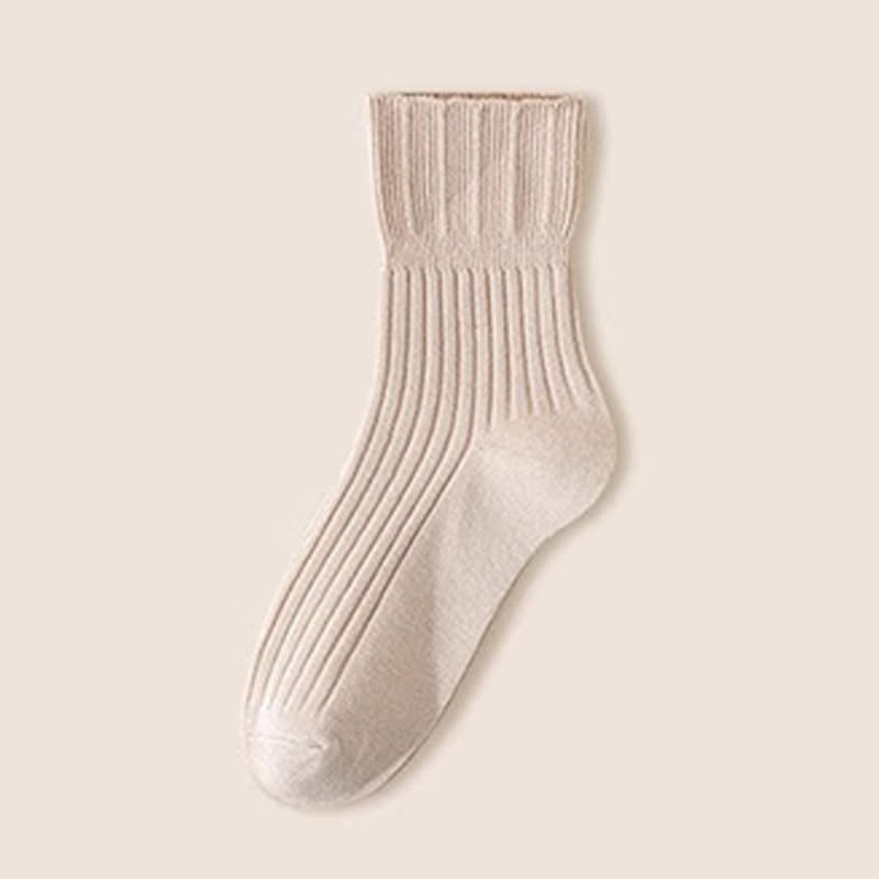 Loose Fit Cotton Quarter Socks with Lettuce Edge(4 Pairs)