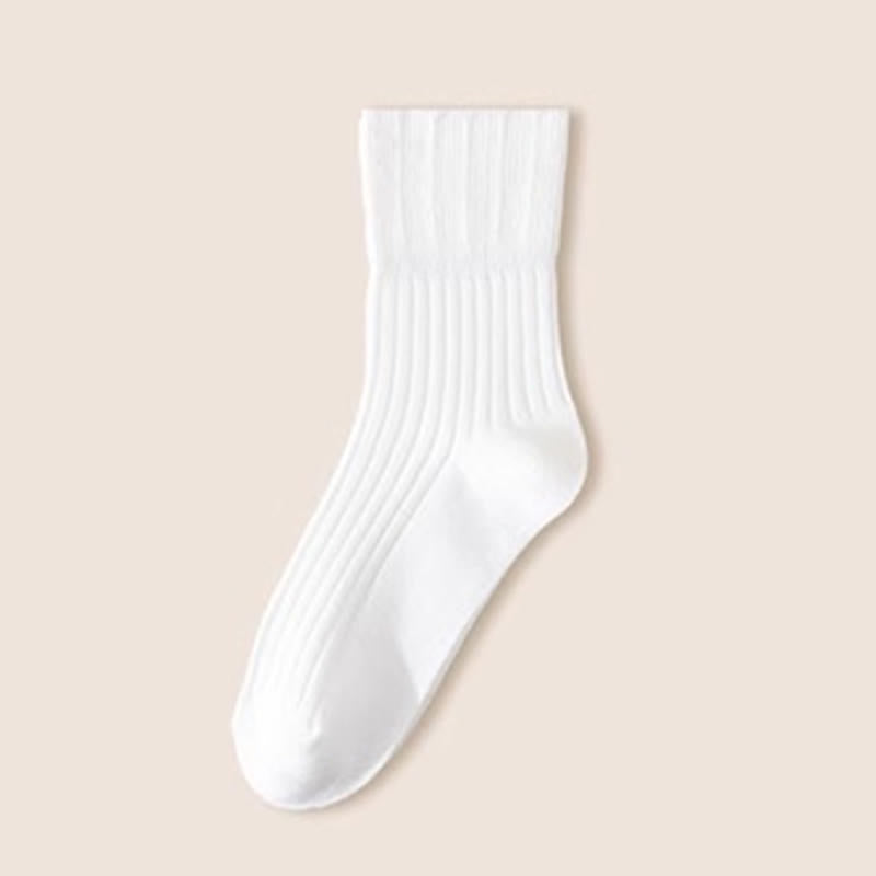 Loose Fit Cotton Quarter Socks with Lettuce Edge(4 Pairs)