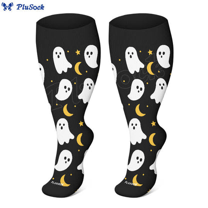 Plus Size Halloween Ghost Series Compression Socks(3 Pairs) - image 4