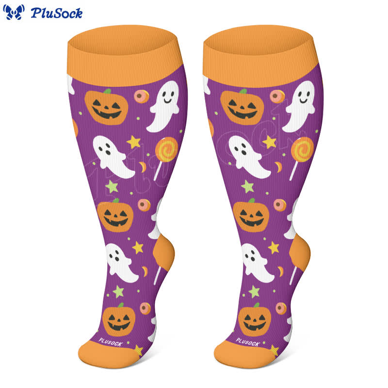 Plus Size Halloween Ghost Series Compression Socks - image 1