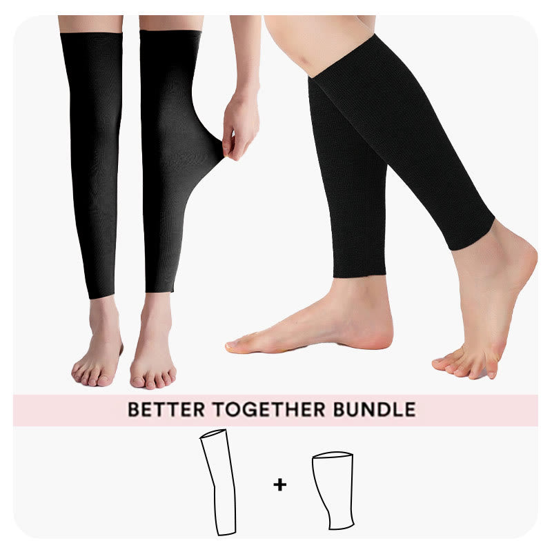 Bundle Modal Solid Color Thigh High + Calf Compression Sleeves - image 0