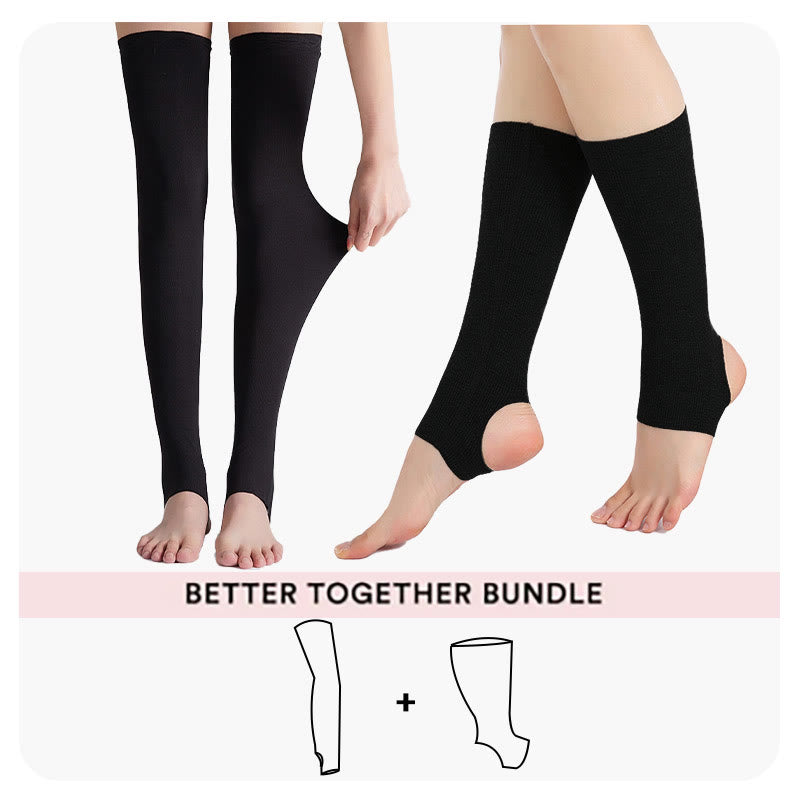 Bundle Modal Thigh High + Calf  Compression Sleeves - image 0