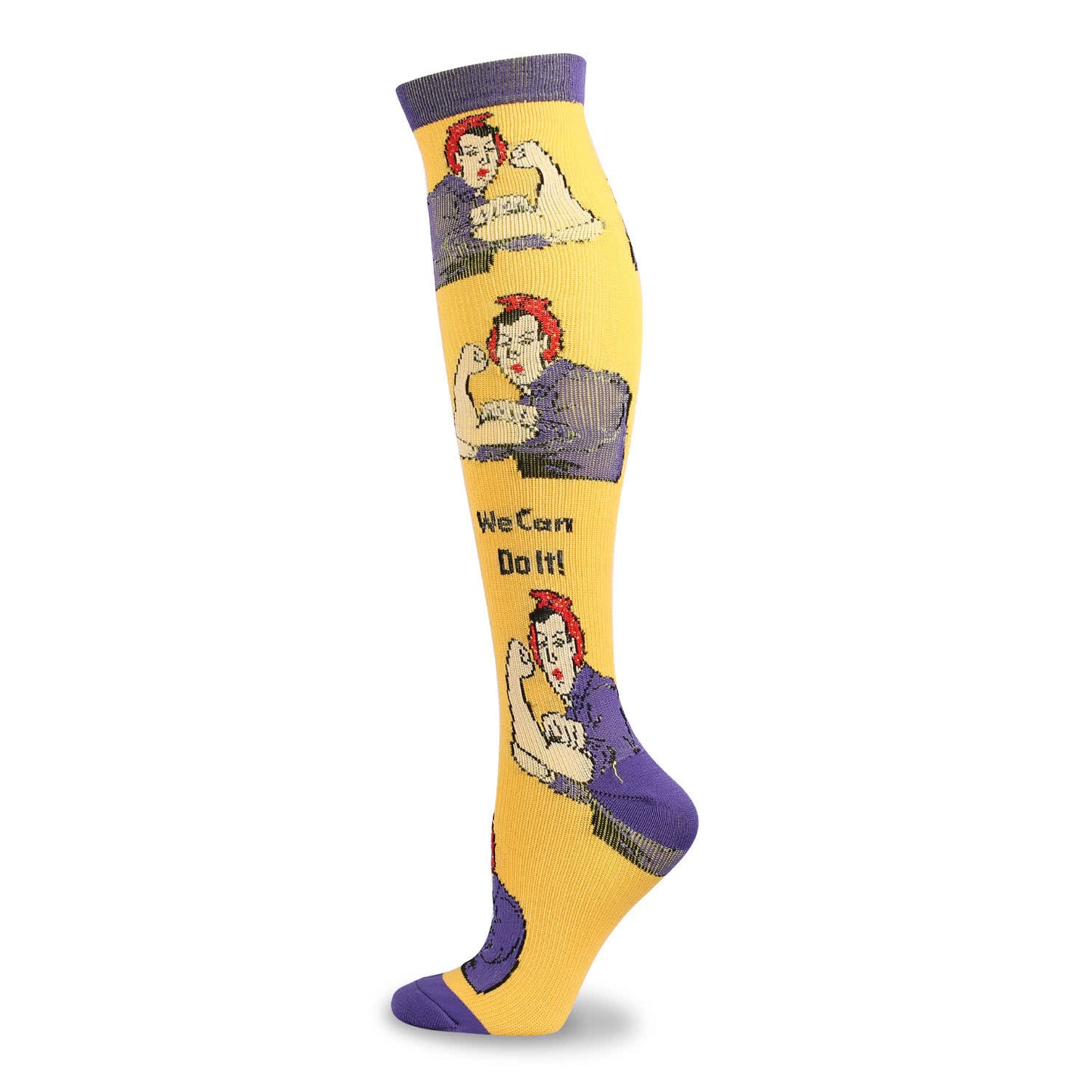 Funny Cartoon Animal Print Compression Socks(5 Pairs) - Yellow - S/M - image 1