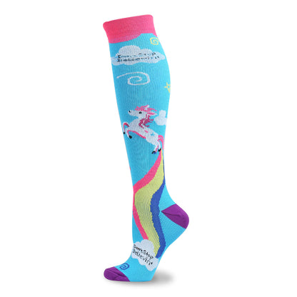 Funny Cartoon Animal Print Compression Socks(5 Pairs) - Blue - S/M - image 9