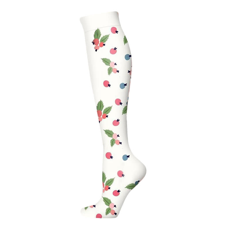 Blooming Flowers Series Compression Socks(6 Pairs) - White-B - S/M - image 4