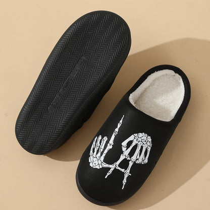 Plus Size Skull Gesture Print Slippers - image 4