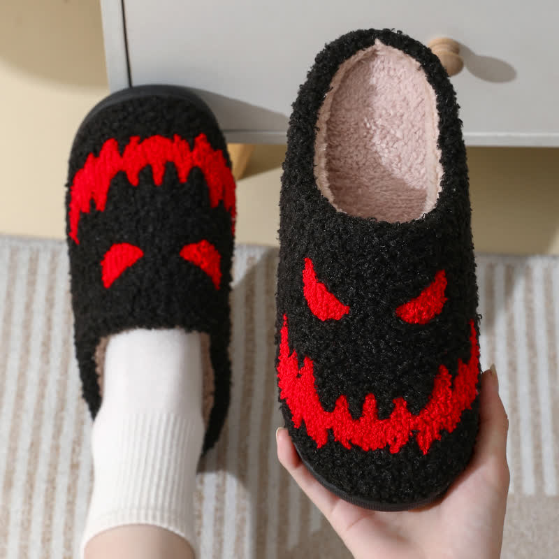 Plus Size Halloween Ghost Face Print Slippers - image 2
