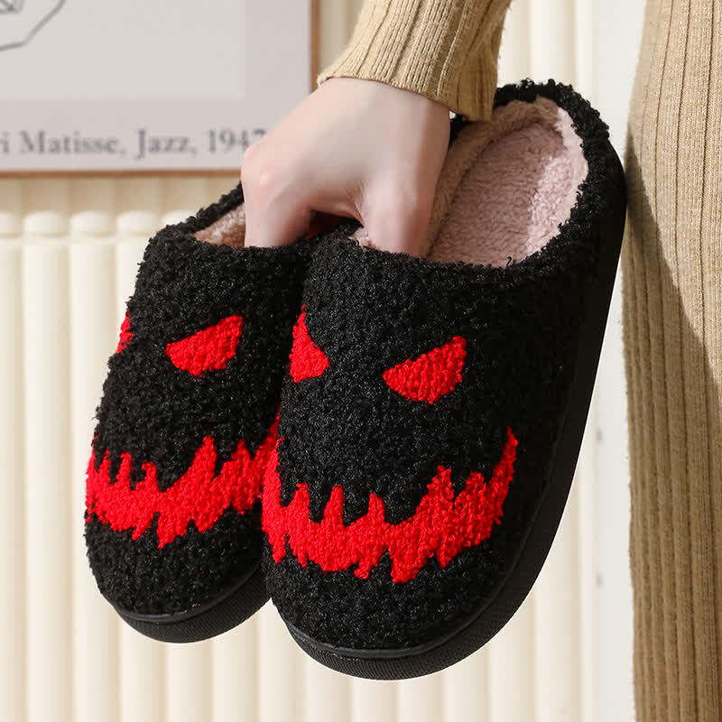 Plus Size Halloween Ghost Face Print Slippers - image 3