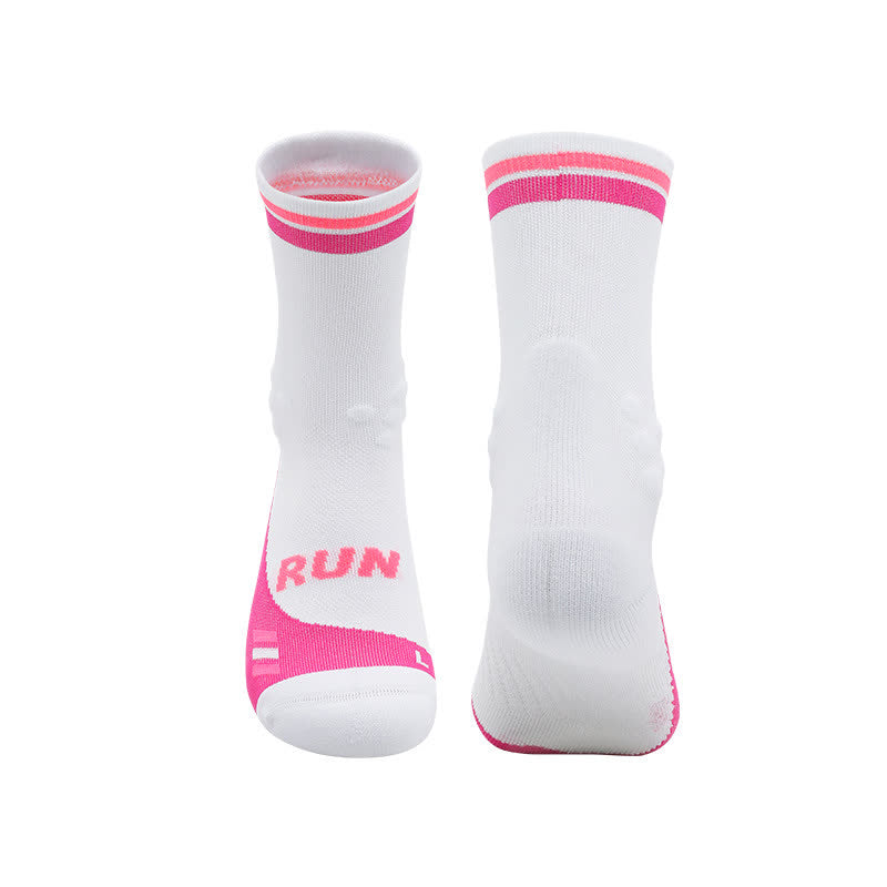 Breathable Quick-drying Quarter Compression Socks(4 Pairs) - White&Pink - EU39-44(US6-10) - image 2