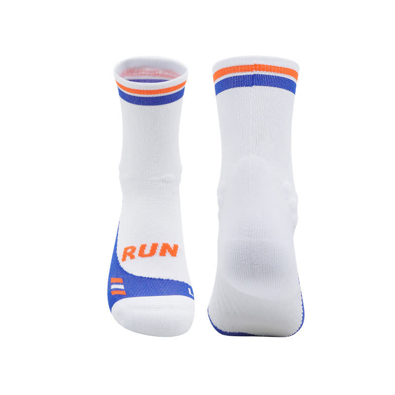 Breathable Quick-drying Quarter Compression Socks(4 Pairs) - White&Blue - EU39-44(US6-10) - image 3