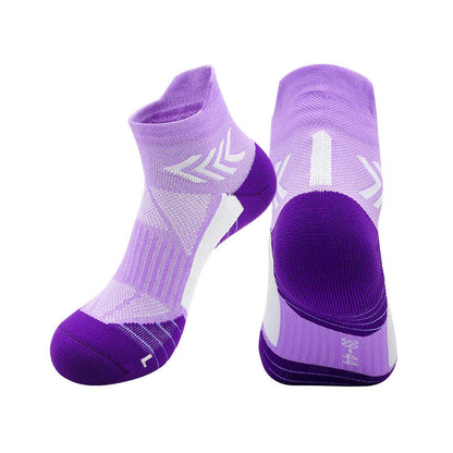 Graphics Print Running Ankle Compression Socks(4 Pairs) - Purple - EU39-44(US6-10) - image 9