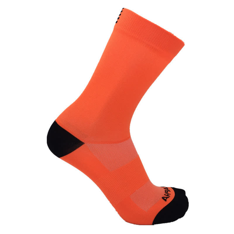 Solid Color Cycling Quarter Compression Socks(6 Pairs) - Orange - EU39-45(US6-11) - image 3